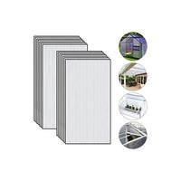 Set di 10 lastre policarbonato alveolare spessore 6 mm dimensione 44 x 98 cm Trasparente