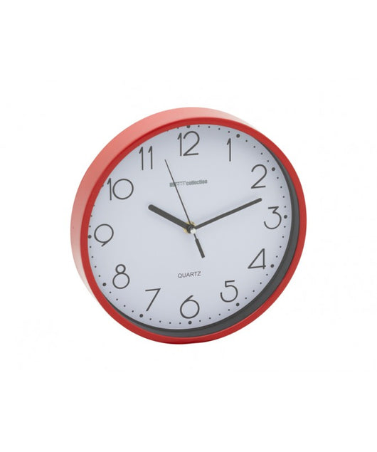 Set di 10 OROLOGI MURO TONDO 25CM PLASTICA ROSSO