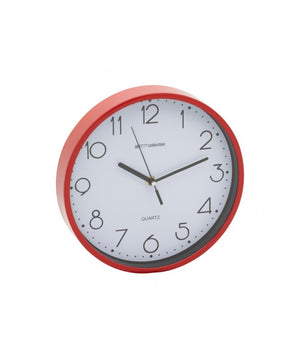 Set di 10 OROLOGI MURO TONDO 25CM PLASTICA ROSSO