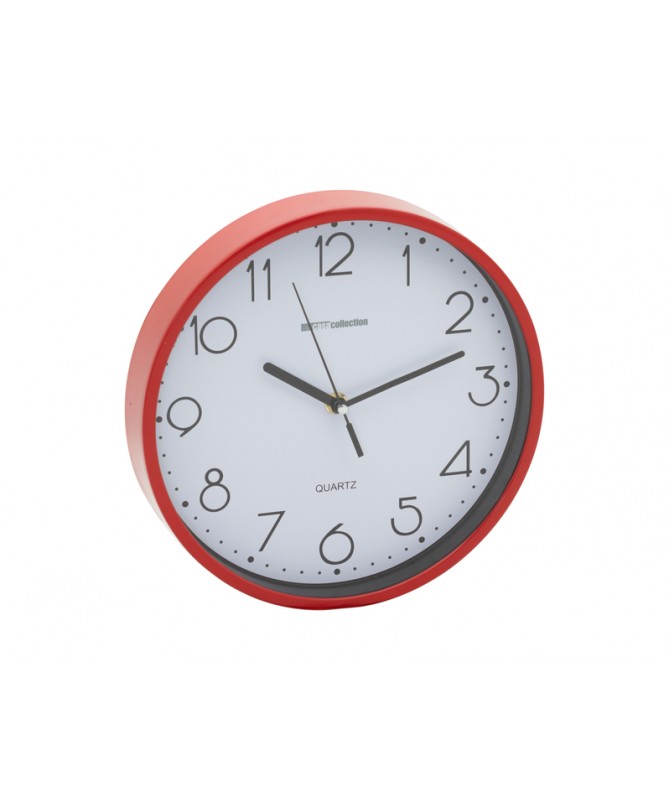 Set di 10 OROLOGI MURO TONDO 25CM PLASTICA ROSSO