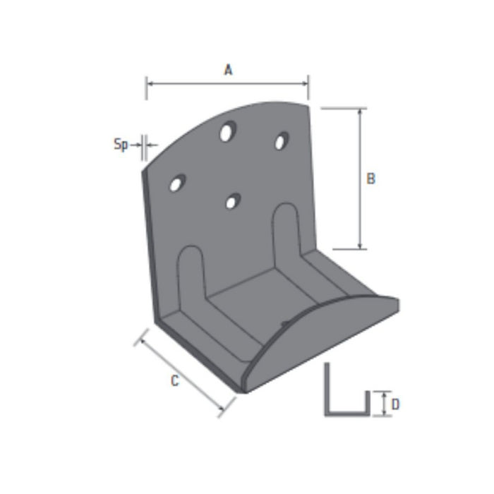 Set di 10 Reggirete a staffa 0180 a 4 fori pre-zincato Made in Italy