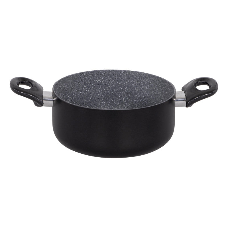 Set di 2 Batteria 7pz Gaia Alluminio Stampato Fondo Induzione Interno Effetto Marmor