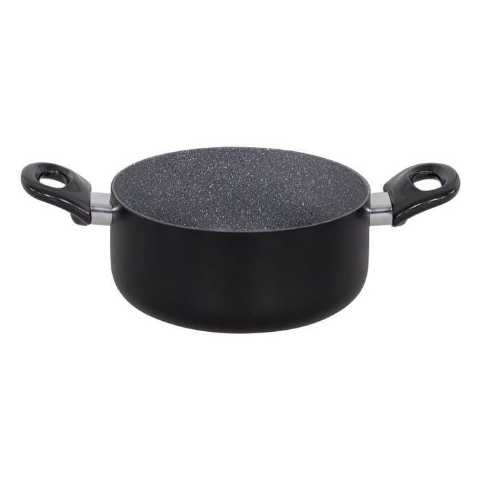 Set di 2 Batteria 7pz Gaia Alluminio Stampato Fondo Induzione Interno Effetto Marmor