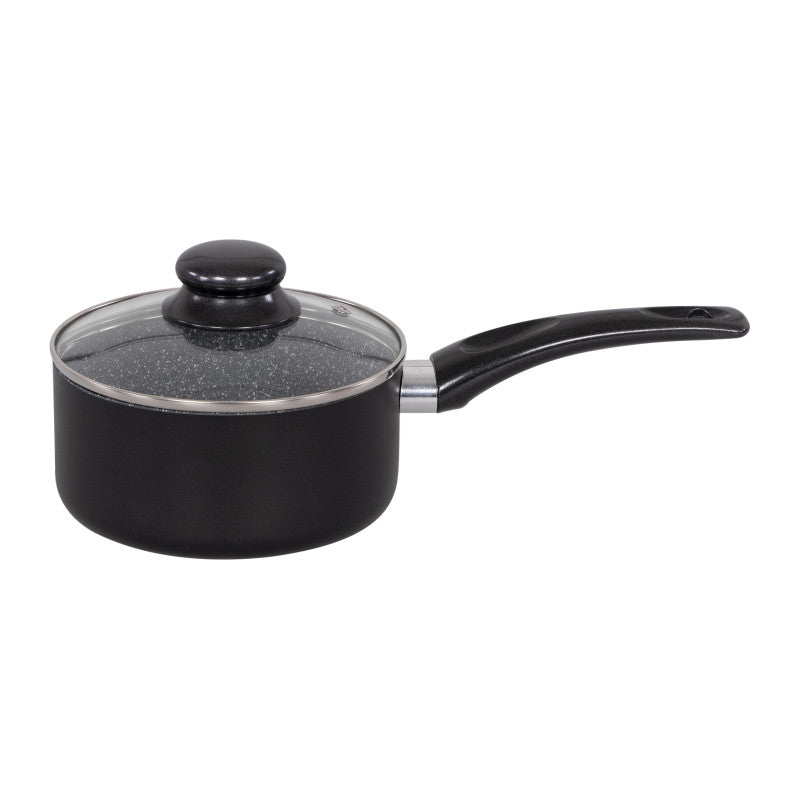 Set di 2 Batteria 7pz Gaia Alluminio Stampato Fondo Induzione Interno Effetto Marmor