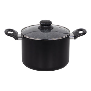 Set di 2 Batteria 7pz Gaia Alluminio Stampato Fondo Induzione Interno Effetto Marmor