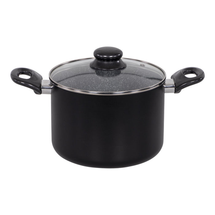 Set di 2 Batteria 7pz Gaia Alluminio Stampato Fondo Induzione Interno Effetto Marmor