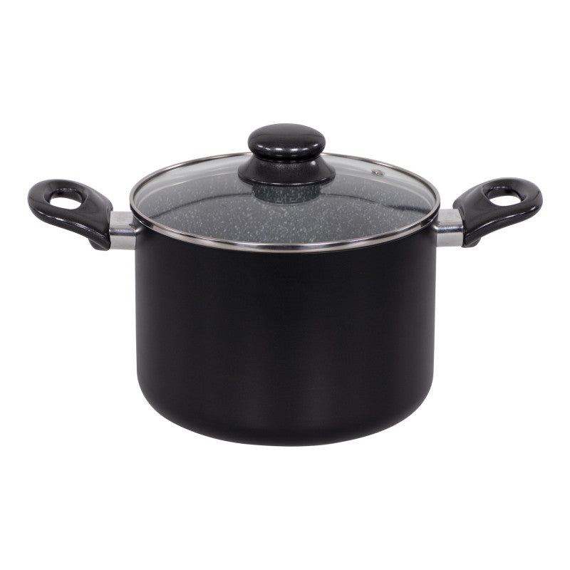 Set di 2 Batteria 7pz Gaia Alluminio Stampato Fondo Induzione Interno Effetto Marmor