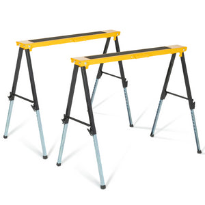 IDMarket - Set di 2 cavalletti telescopici pieghevoli con ampia piattaforma antiscivolo