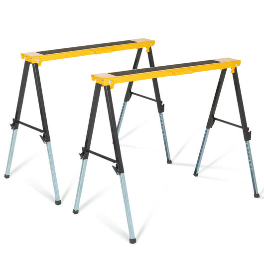 IDMarket - Set di 2 cavalletti telescopici pieghevoli con ampia piattaforma antiscivolo