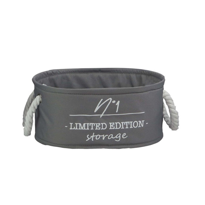 Set di 2 Cesti Grigio S 32x22x14