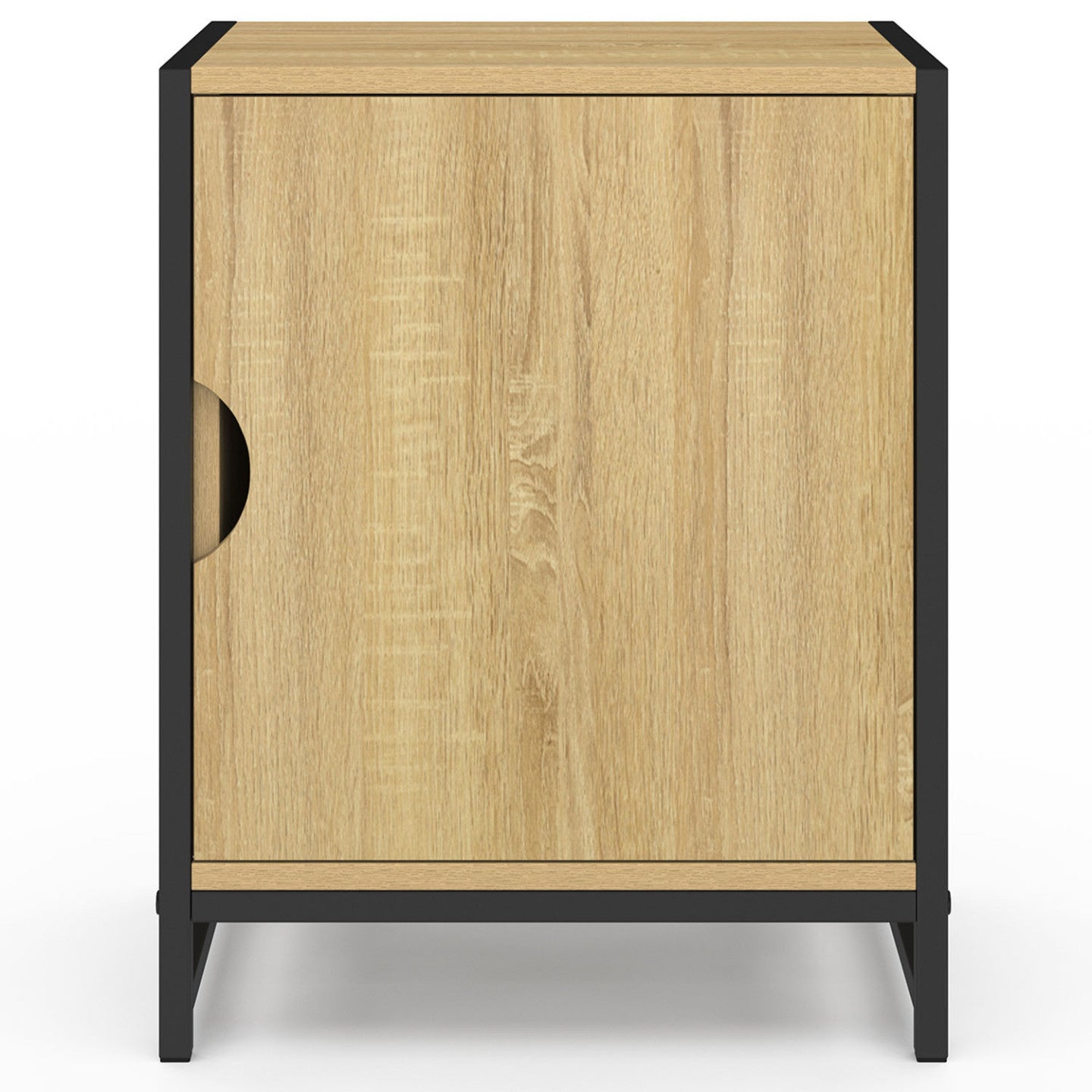 IDMarket - Set di 2 comodini a 1 anta DETROIT dal design industriale