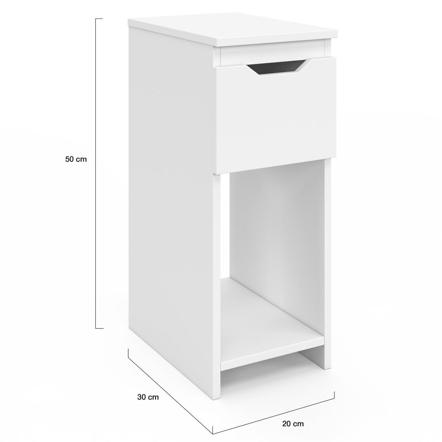 IDMarket - Set di 2 comodini a 1 cassetto ANOUK con nicchia bianca