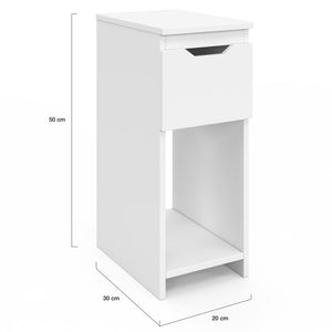 IDMarket - Set di 2 comodini a 1 cassetto ANOUK con nicchia bianca