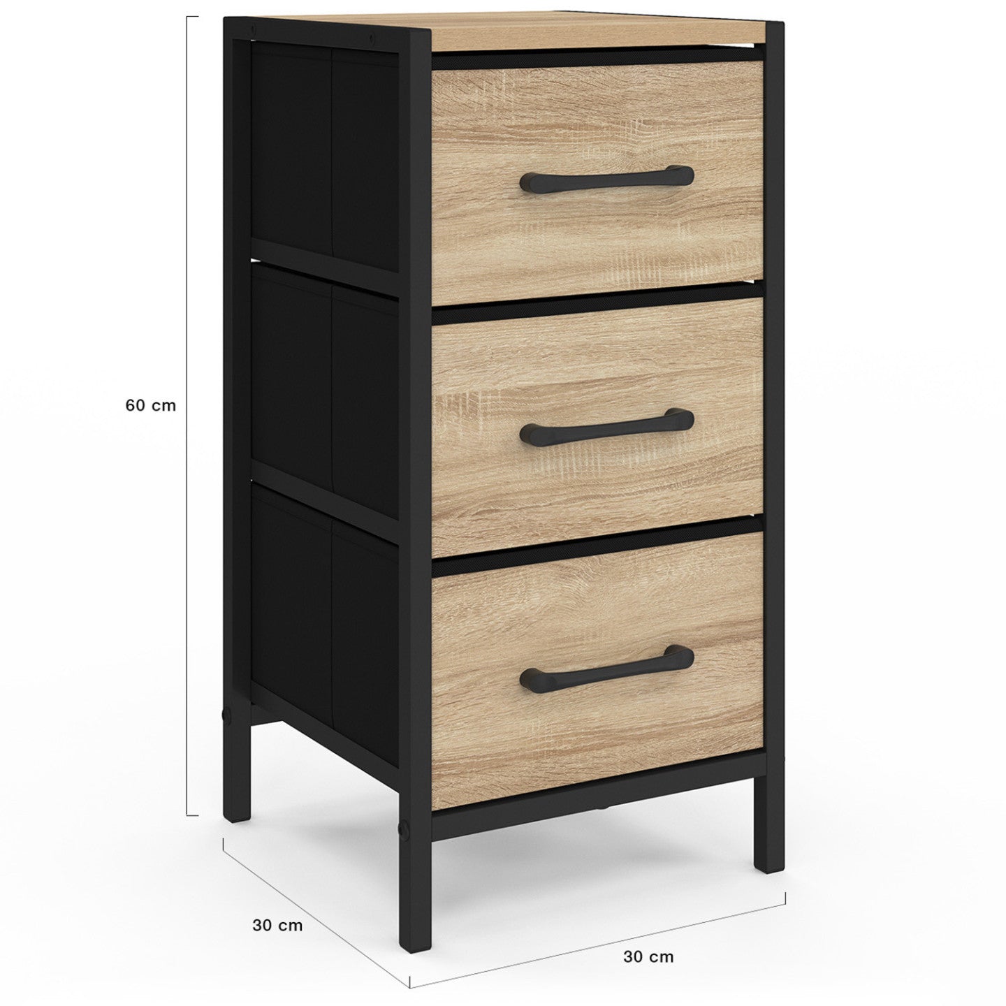 IDMarket - Set di 2 comodini a 3 cassetti UTAH