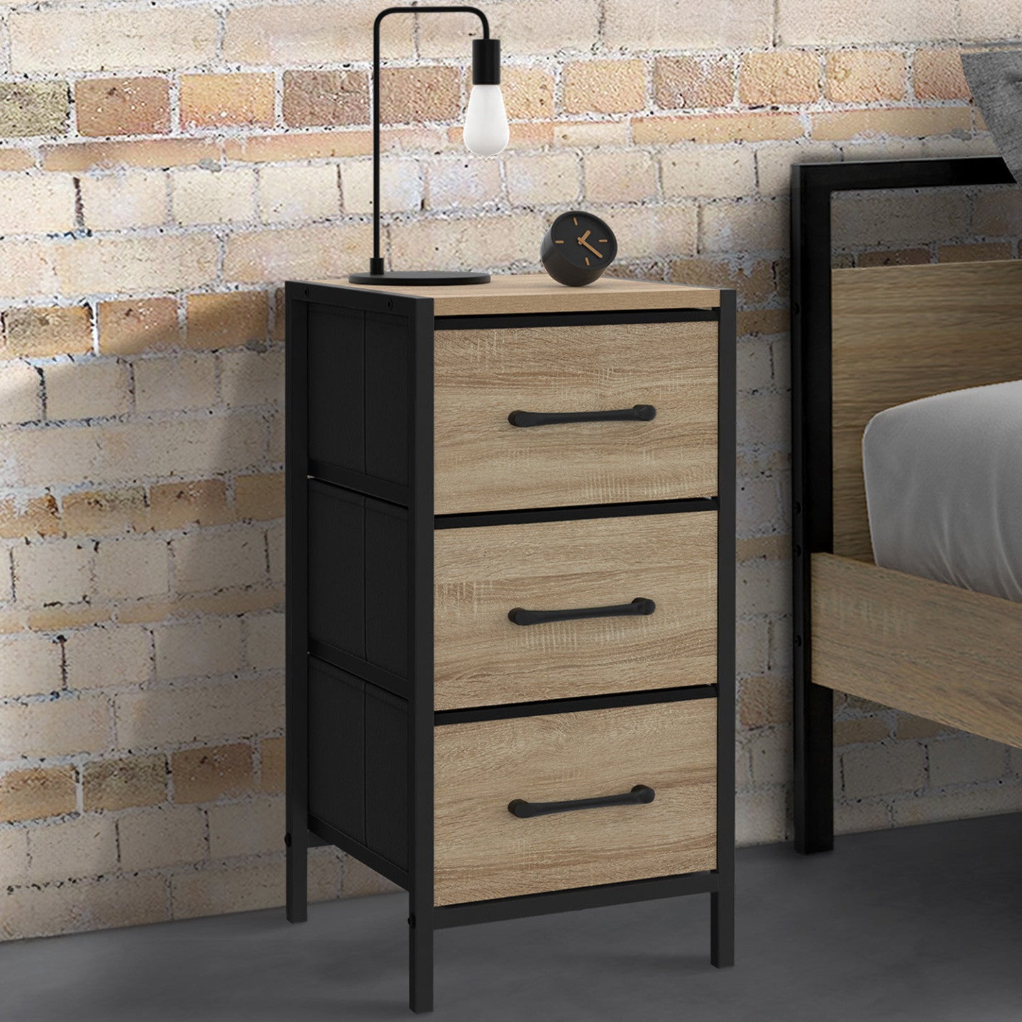 IDMarket - Set di 2 comodini a 3 cassetti UTAH