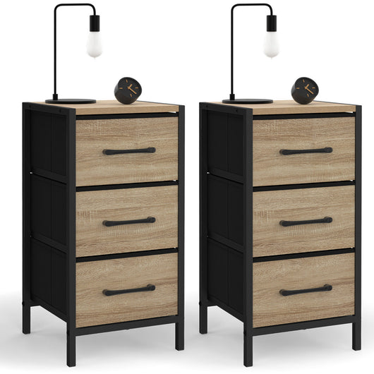 IDMarket - Set di 2 comodini a 3 cassetti UTAH