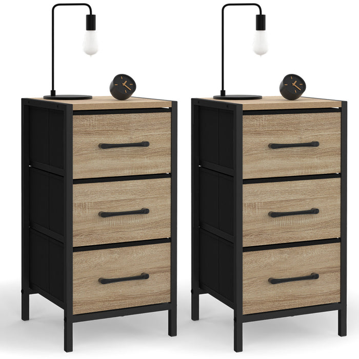 IDMarket - Set di 2 comodini a 3 cassetti UTAH