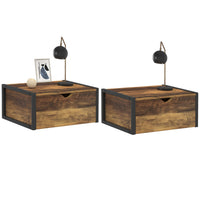 IDMarket - Set di 2 comodini a parete HAWKINS Mensola sospesa dal design industriale