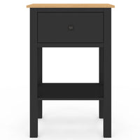 IDMarket - Set di 2 comodini ACHILLE, 1 cassetto e 1 ripiano in legno e nero