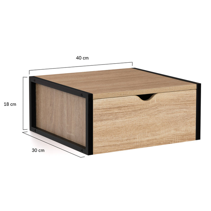 IDMarket - Set di 2 comodini appeso design industriale DETROIT