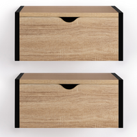 IDMarket - Set di 2 comodini appeso design industriale DETROIT