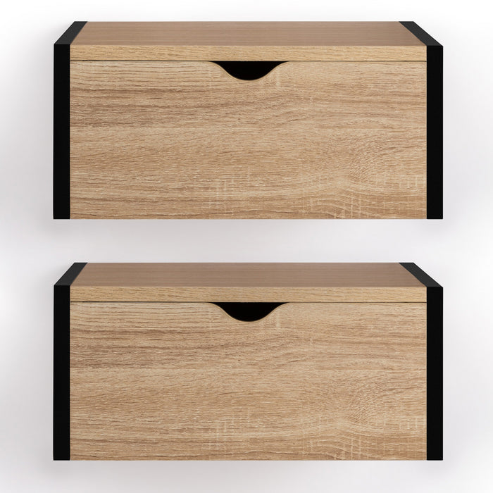 IDMarket - Set di 2 comodini appeso design industriale DETROIT