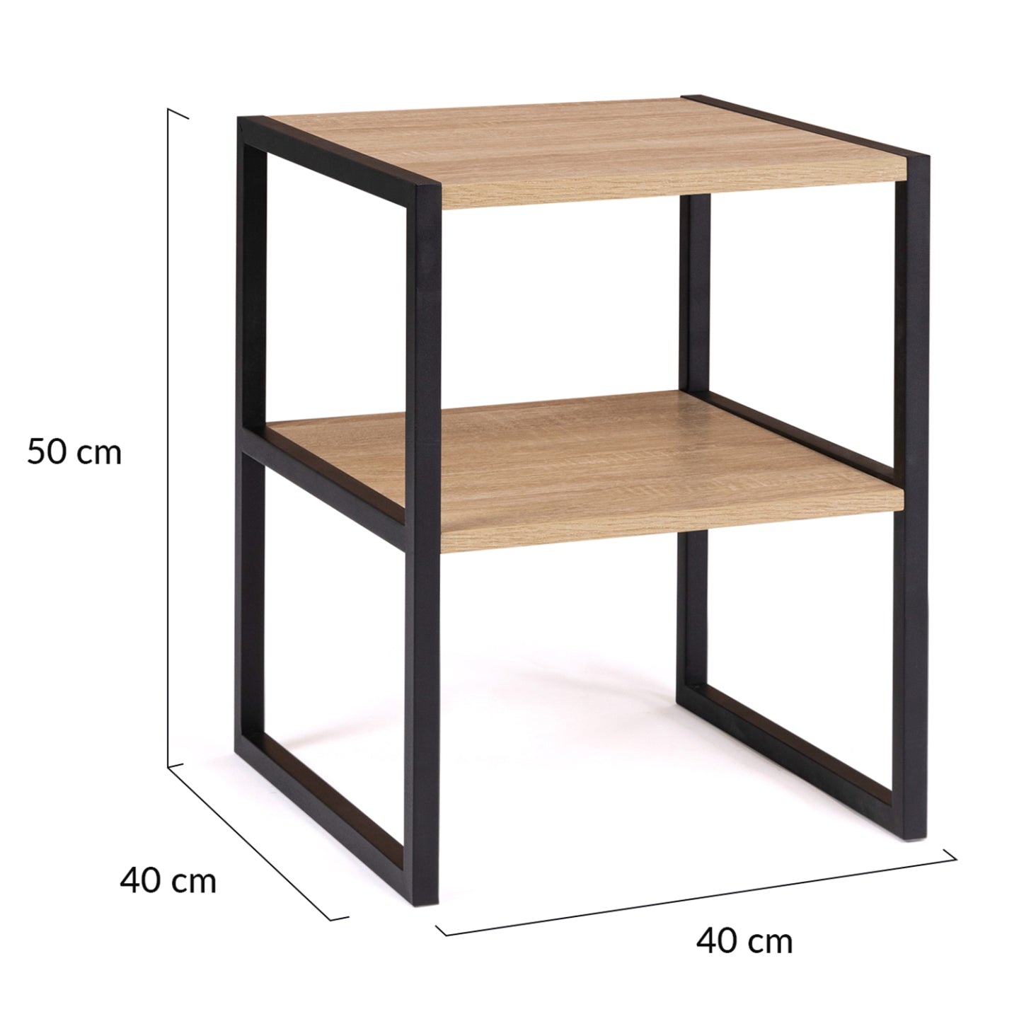 IDMarket - Set di 2 comodini con 2 tondi design industriale DETROIT