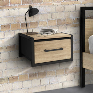 IDMarket - Set di 2 comodini con cassetto in tessuto UTAH dal design industriale