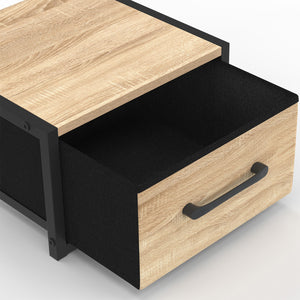 IDMarket - Set di 2 comodini con cassetto in tessuto UTAH dal design industriale