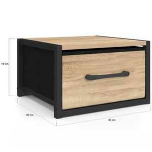 IDMarket - Set di 2 comodini con cassetto in tessuto UTAH dal design industriale