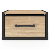 IDMarket - Set di 2 comodini con cassetto in tessuto UTAH dal design industriale