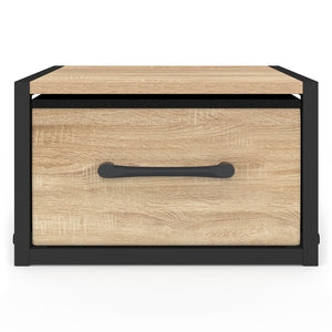 IDMarket - Set di 2 comodini con cassetto in tessuto UTAH dal design industriale