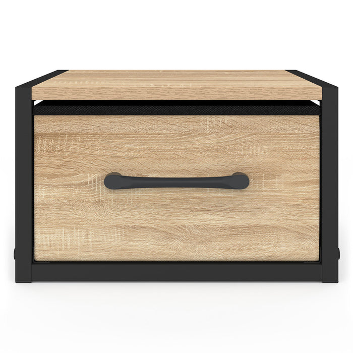 IDMarket - Set di 2 comodini con cassetto in tessuto UTAH dal design industriale