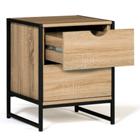 IDMarket - Set di 2 comodini DETROIT con 2 cassetti design industriale