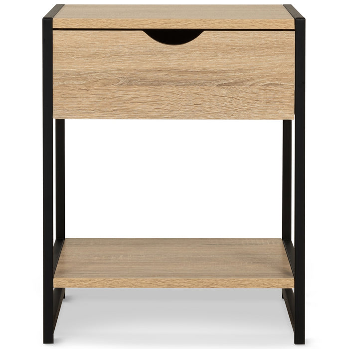 IDMarket - Set di 2 comodini di design industriale DETROIT