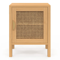 IDMarket - Set di 2 comodini EDHEN, 1 anta in canna e legno