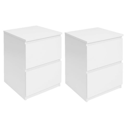 IDMarket - Set di 2 comodini in legno bianco TOMI