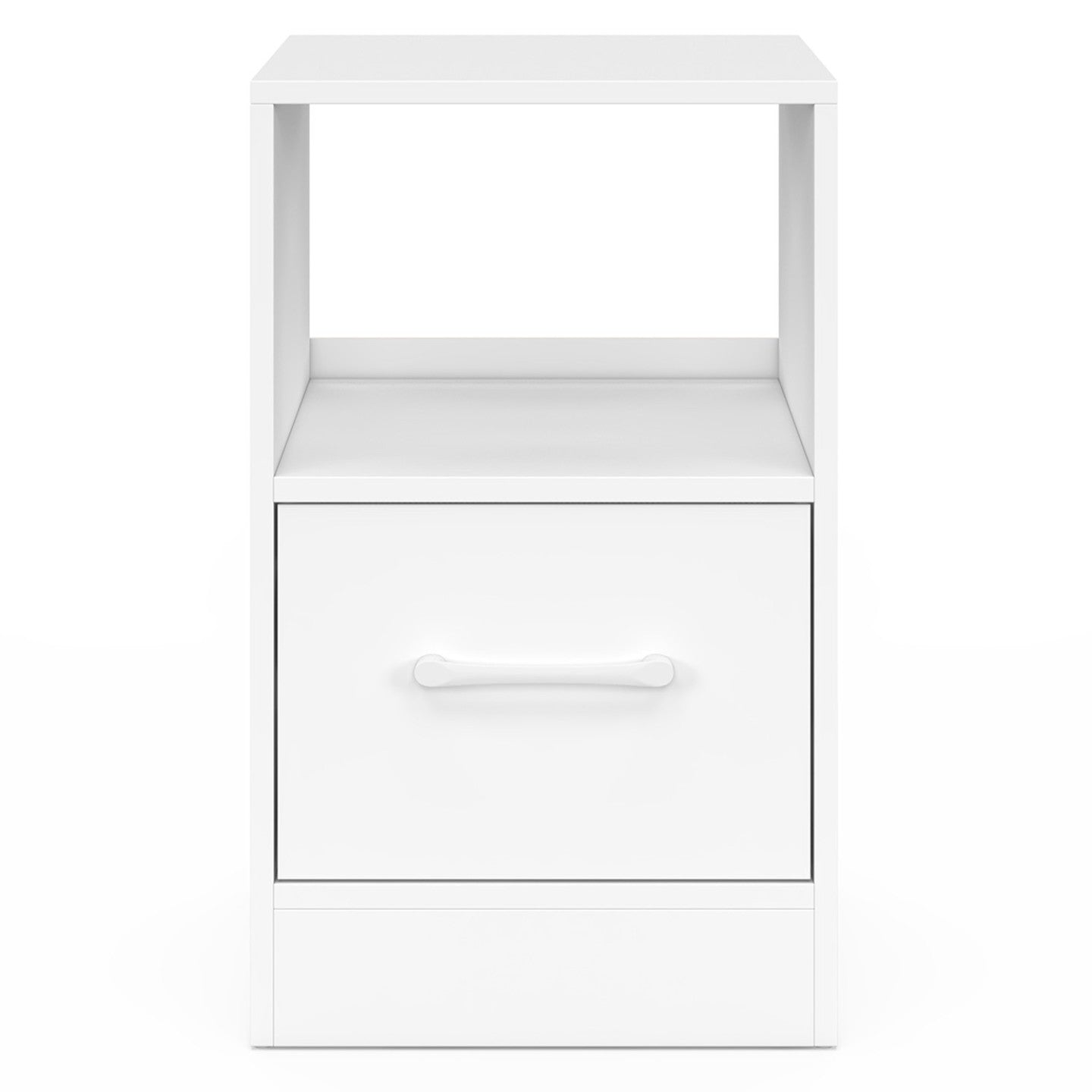 IDMarket - Set di 2 comodini in tessuto a 1 cassetto UPPAH con nicchia in legno bianco