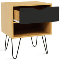 IDMarket - Set di 2 comodini NOEMI con 1 cassetto e 1 ripiano