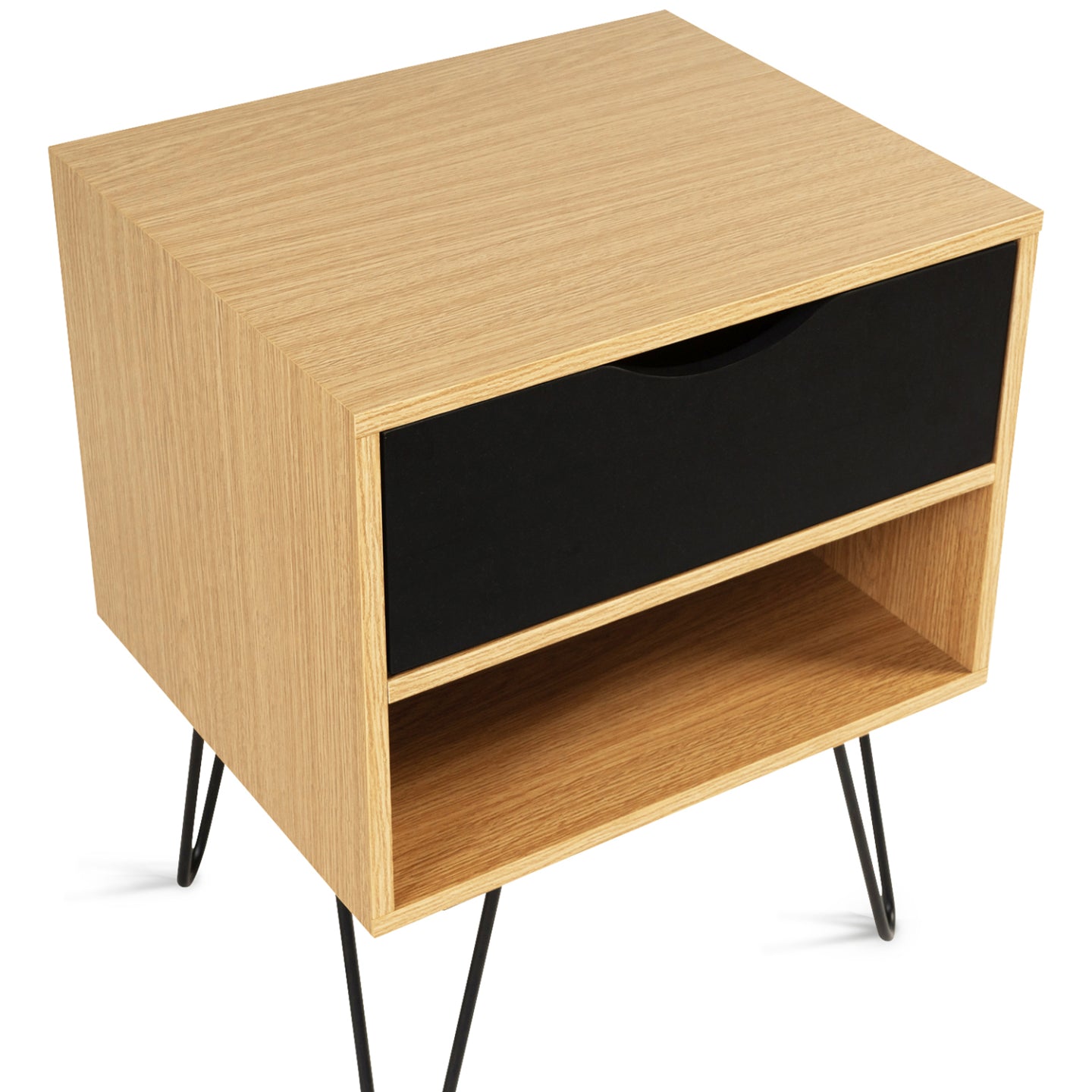 IDMarket - Set di 2 comodini NOEMI con 1 cassetto e 1 ripiano