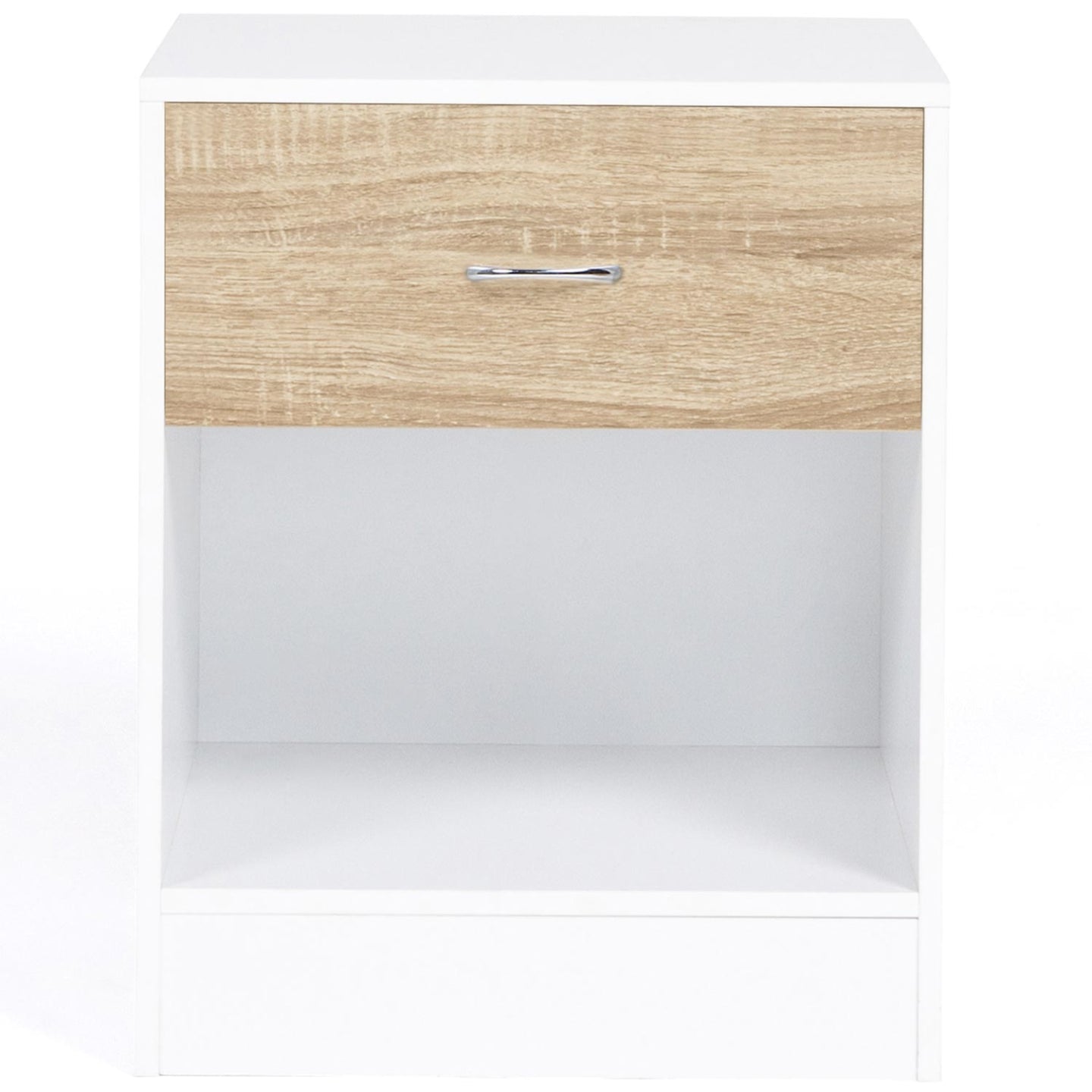 IDMarket - Set di 2 comodini OLGA in legno bianco ed effetto faggio