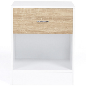 IDMarket - Set di 2 comodini OLGA in legno bianco ed effetto faggio