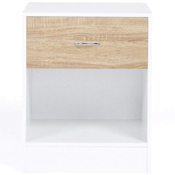 IDMarket - Set di 2 comodini OLGA in legno bianco ed effetto faggio