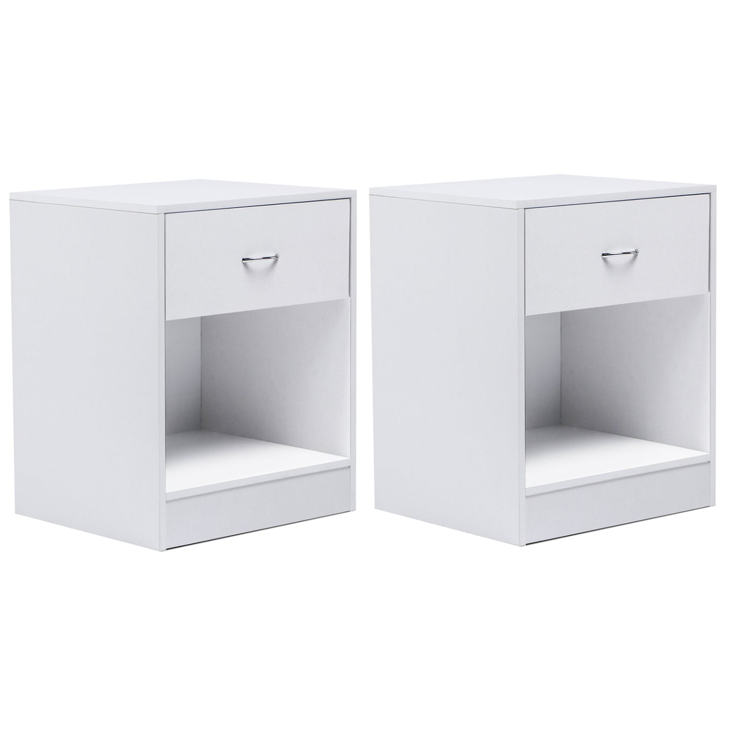 IDMarket - Set di 2 comodini OLGA, legno bianco