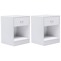 IDMarket - Set di 2 comodini OLGA, legno bianco