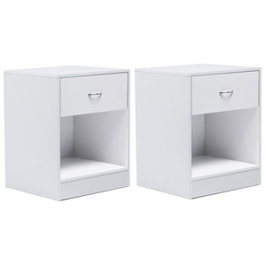 IDMarket - Set di 2 comodini OLGA, legno bianco