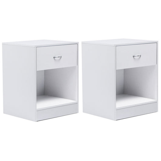 IDMarket - Set di 2 comodini OLGA, legno bianco