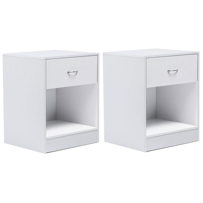 IDMarket - Set di 2 comodini OLGA, legno bianco