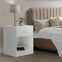 IDMarket - Set di 2 comodini OLGA, legno bianco