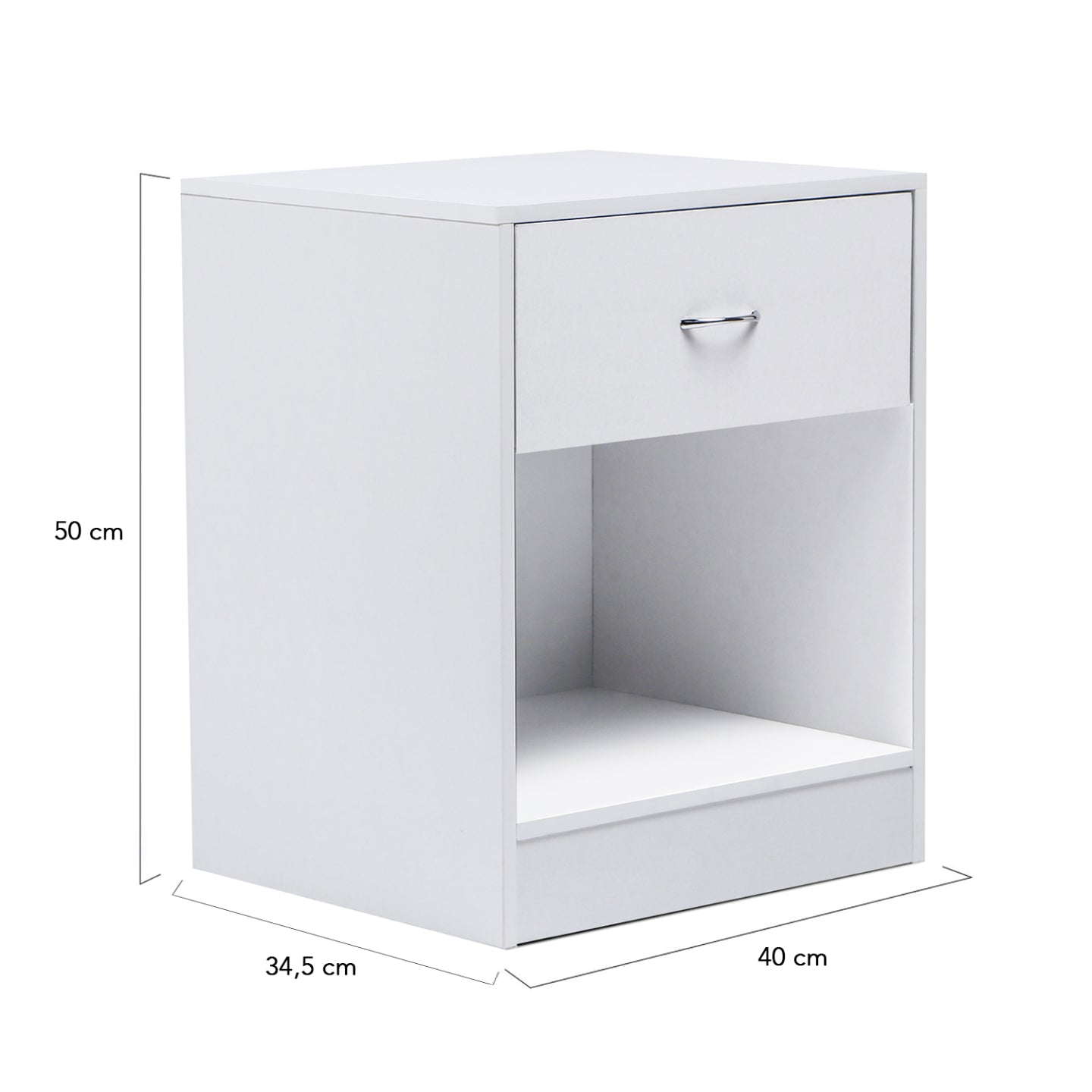 IDMarket - Set di 2 comodini OLGA, legno bianco